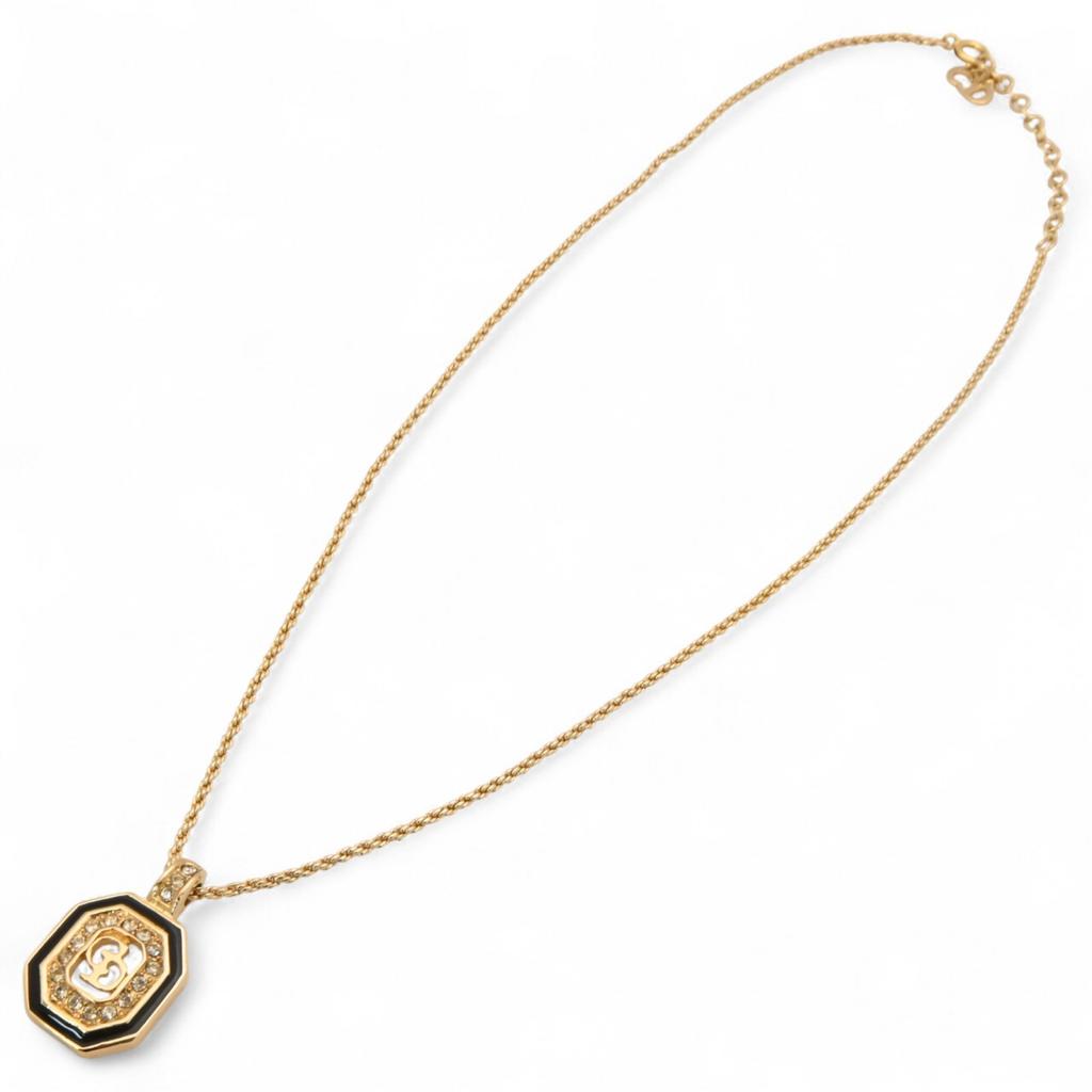 Auth Dior Octagon CD Logo Necklace Di8807bf