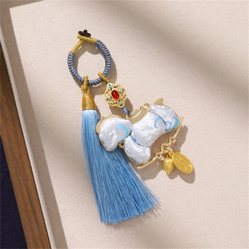 Exquisite Hand Crafted Keychain Featuring Delicate Tassels And Auspicious Horse Year Design Bag Hanging Decoration