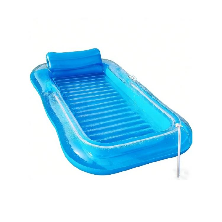 Modern PVC Pool Lounger Innovative Water Sprinkling Technology Tanning Pool Float Detachable Headrest Mattress