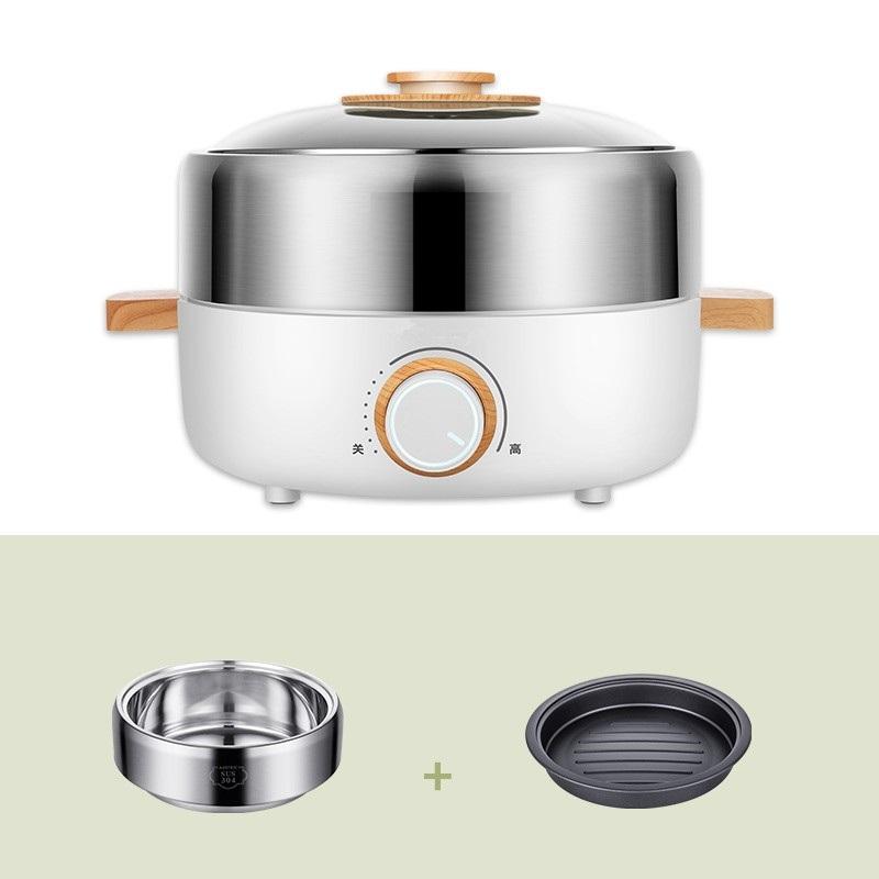 

220 В бытовая электрическая плита-жаровня многофункциональная из нержавеющей стали для жарки и приготовления пищи на пару с вилкой EU/UK/AU/US AU