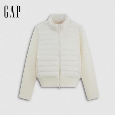 Women's Stand-Collar Knit-Panel Puffer Jacket