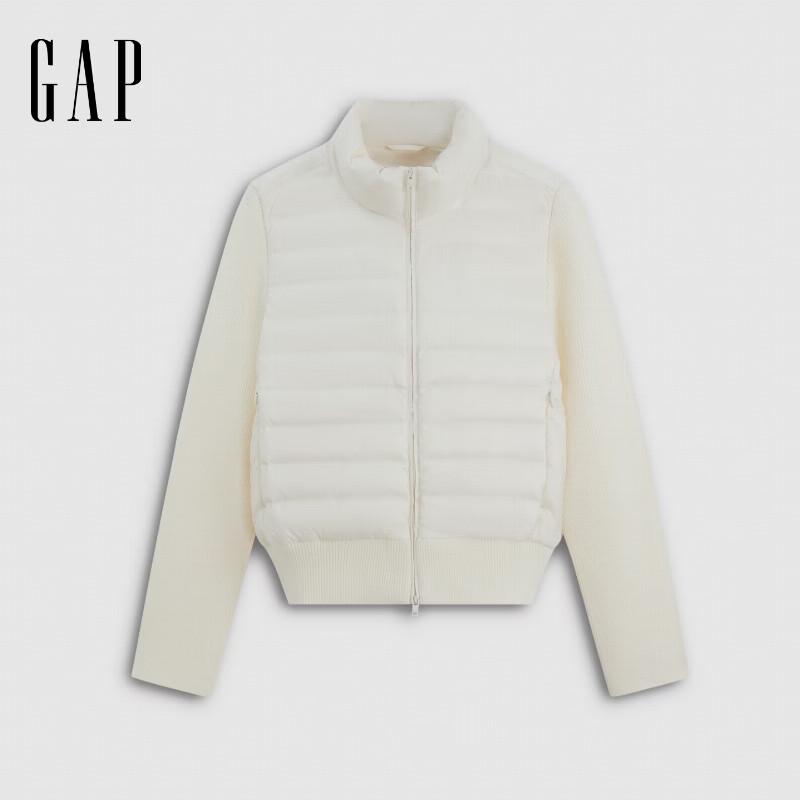 Gap Women's Stand-Collar Knit-Panel Puffer Jacket