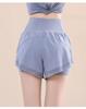 Women's High-Waist Quick-Dry Yoga Running Shorts - Slim Fit, Breathable, Fake Two-Piece, Three-Quarter Length, Loose Fit.