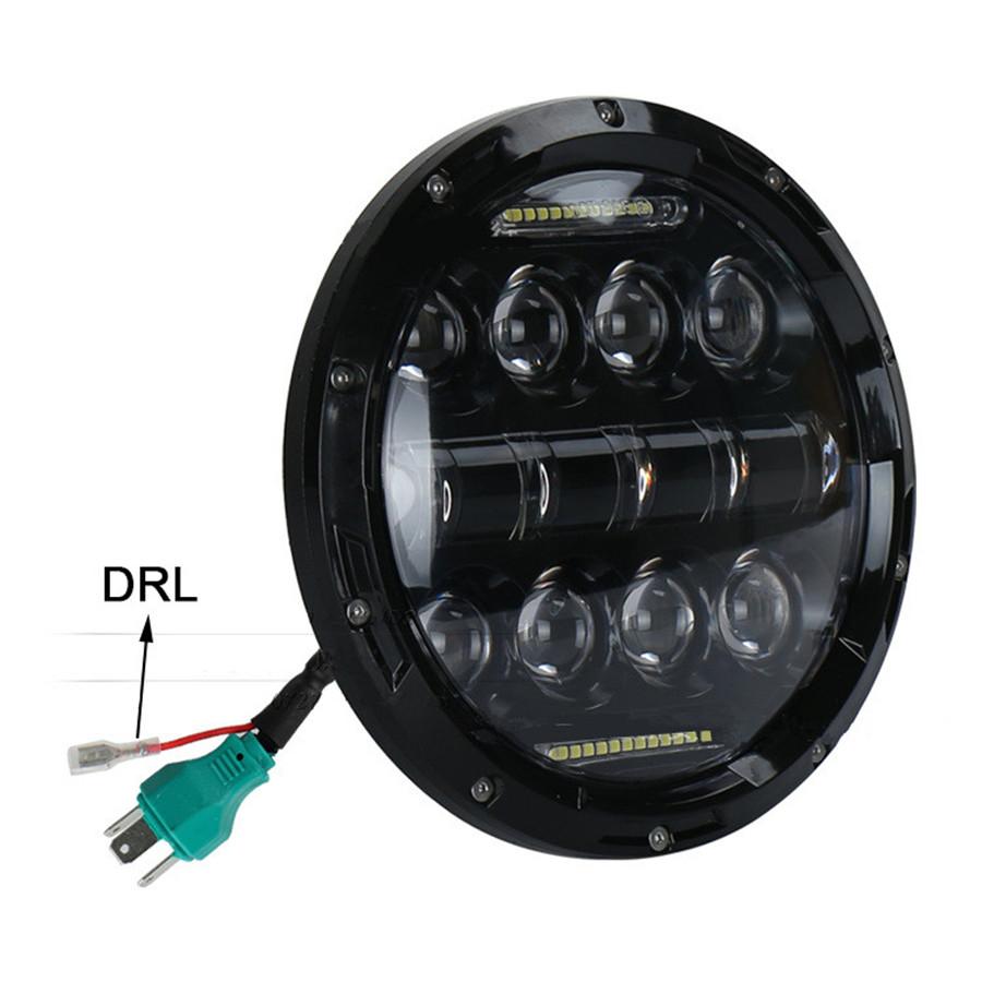 Pair 7'' 150W 10920LM Round Black Cree LED Headlight High Low Beam With White DRL for Harley Jeep Wrangler JK TJ LJ CJ Hummber H1 H2
