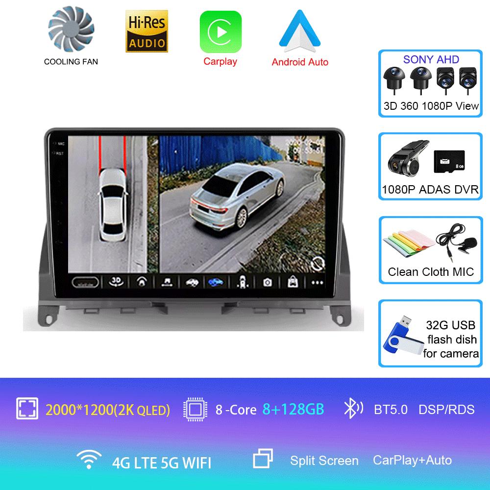 Android 14 For Mercedes Benz C Class 3 W204 S204 2006 - 2011 Car Radio Multimedia Video Player Navigation Stereo GPS No 2din 2 D