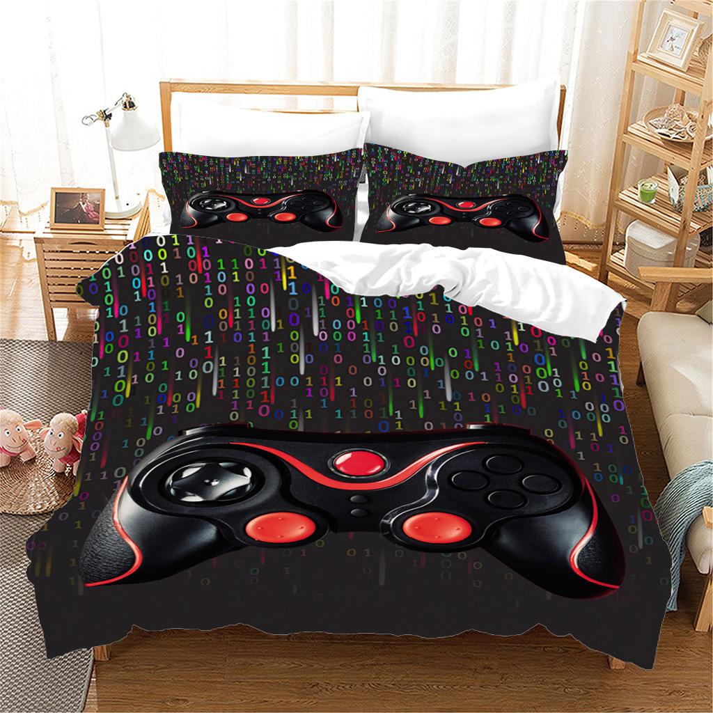 Gamepad Printing Three-Piece Digital Printing Quilt Cover Pillowcase Sheet