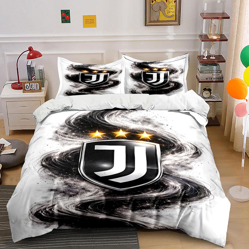 Juventus-Logo, wirbelnde Muster. Bettwäsche-Sets Bettbezug-Sets Bettbezüge Kissenbezüge(1 * Bettbezug 2 * Kissenbezüge, ohne Bettdecke)