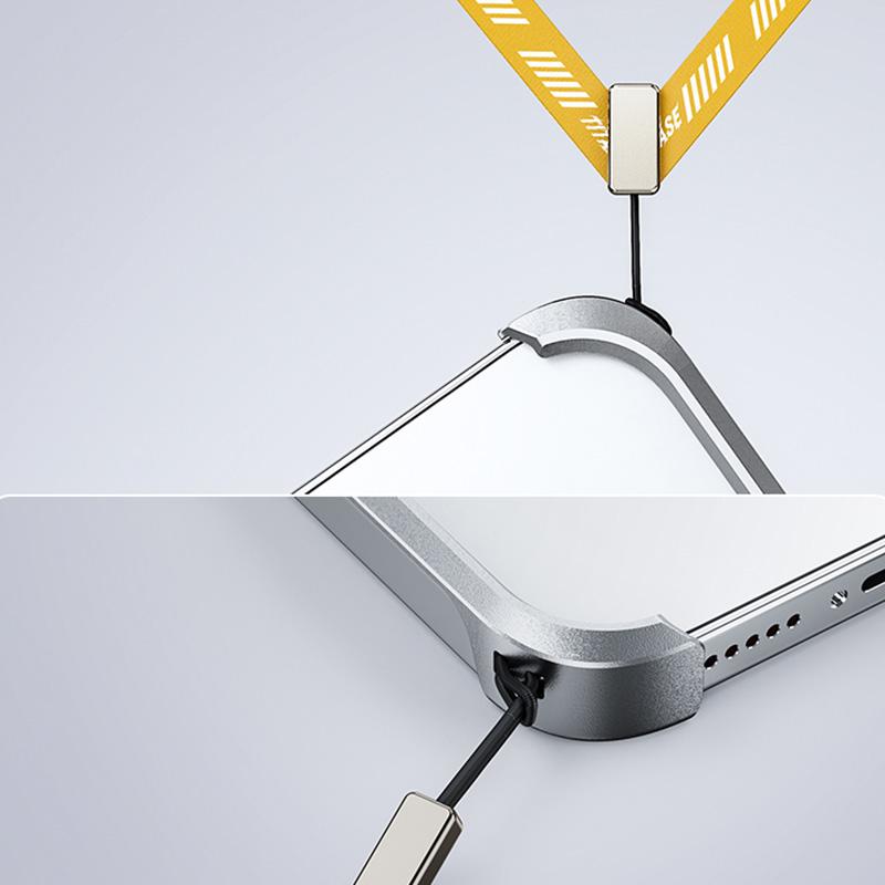 For iPhone 15 Pro Frameless Case X-Shape Minimalist Aluminium Alloy Slim Bumper Cover