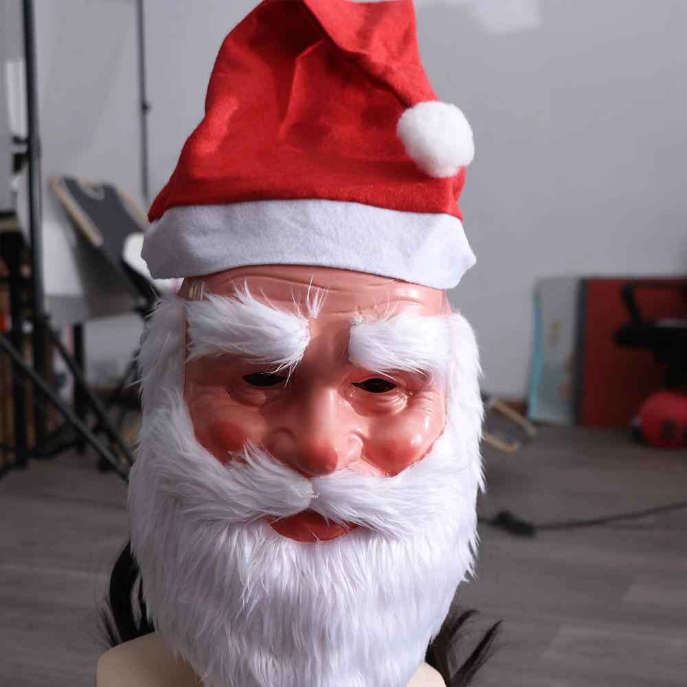 Cosplay Props Santa Claus Beard Mask Hat Set 3D Cosplay Accessories Christmas Decoration  Adult
