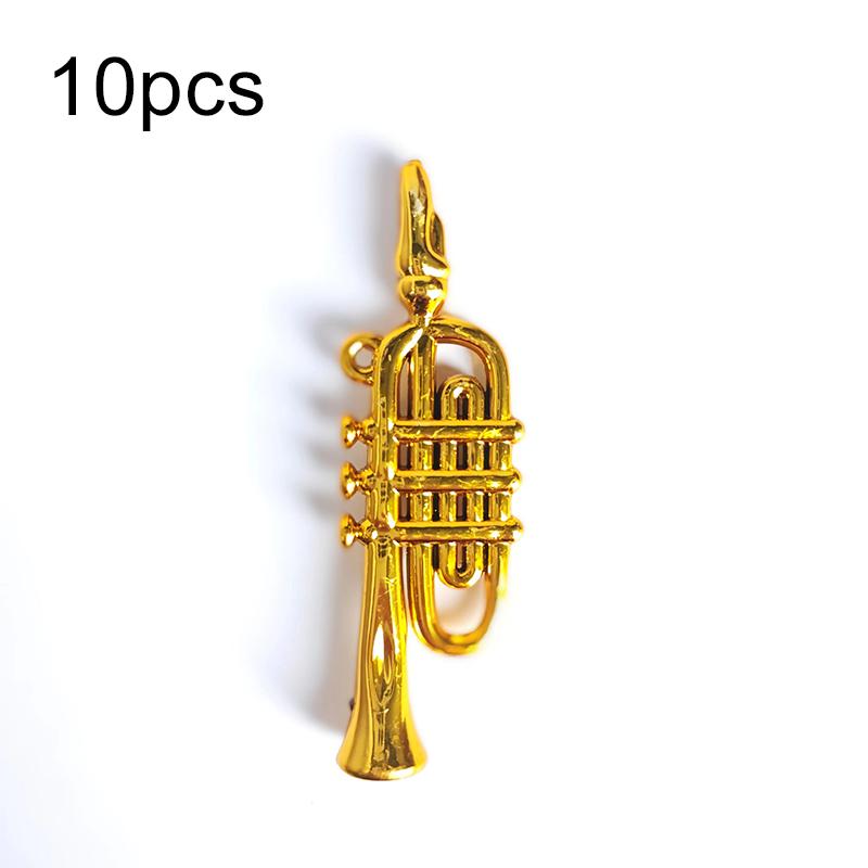10/20pcs Mini Golden Musical Instrument Ornaments Desktop Ornament Decoration Miniature Creative Mini Decorative Crafts TMZ