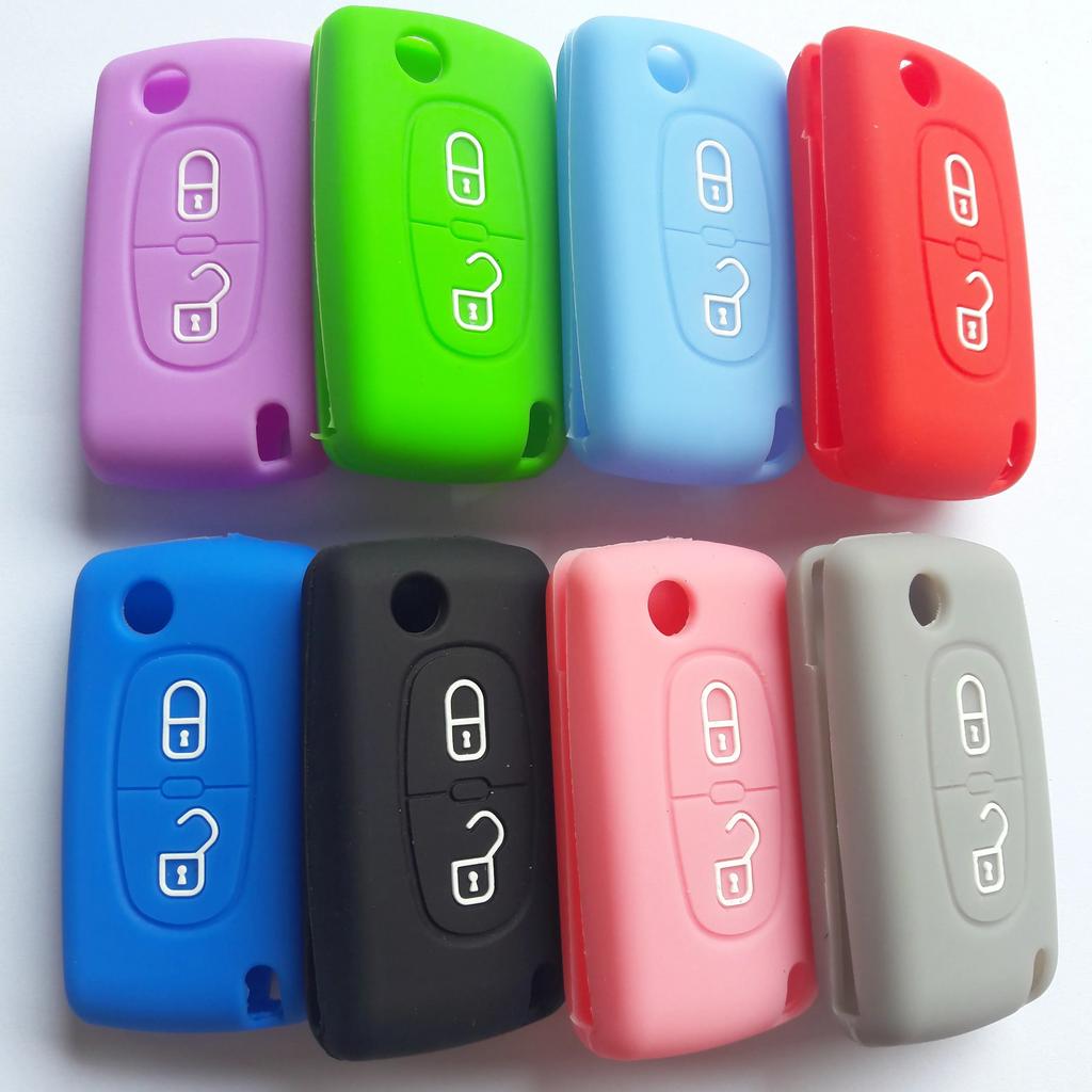 Remote Key Cover 2 Buttons Fob Shell Silicone Holder Protect For Citroen C2 C3 C4 C5 Berlingo Picasso For Peugeot 306 407 807