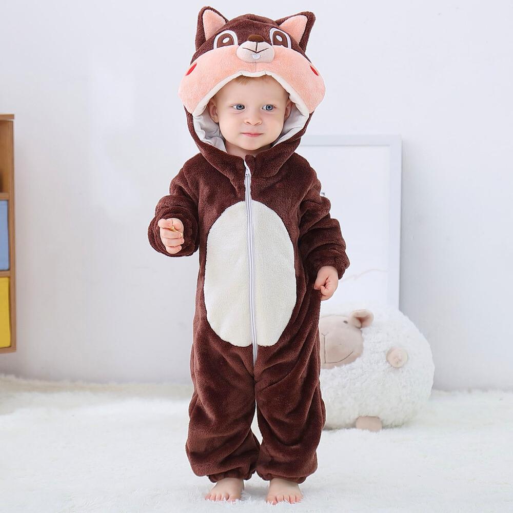 Piżama Onesie Kostium Przebranie Śpiochy Wiewiórka Niemowlę 120: 95-105 Cm