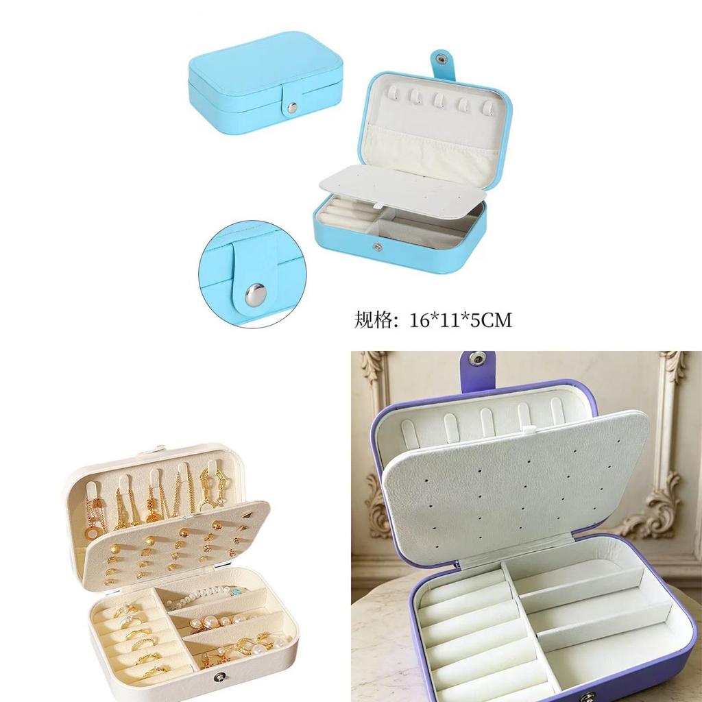 Highend Jewelry Storage Box With Double Layers For Earrings Rings Necklaces And Bracelets