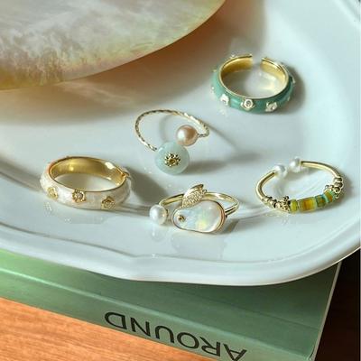 Personality Imitation  Fashion Jewelry Women Open Ring Korean Style Rings Enamel Finger Ring