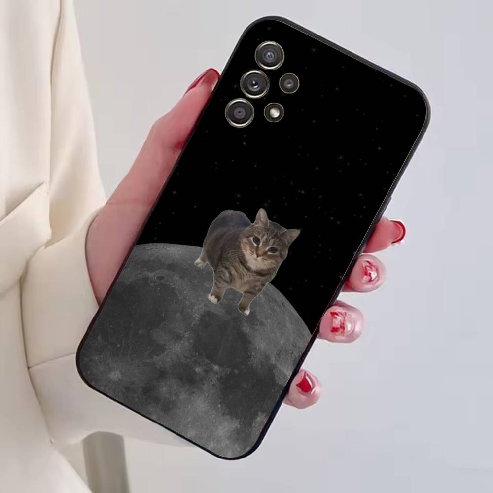 

F-Funny Animal Cat Phone Case Black Silicone Soft For Samsung S25,S24,S21,S22,S23,S30,Ultra,S20,Plus,Fe,Lite Samsung S105G