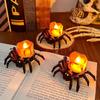 Halloween New Spider Candle Lamp Decor Led Electronic Luminous Decorative Atmosphere Lamp Desktop Small Ornaments Velas
