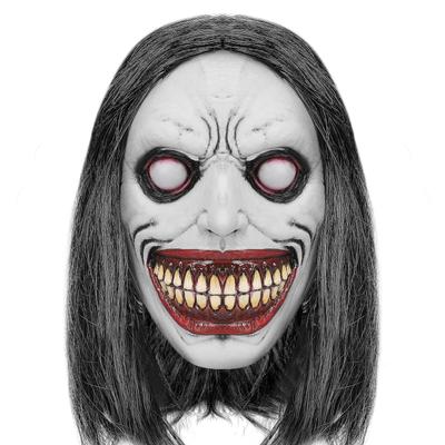 Masque effrayant d'Halloween Adranly, Masque effrayant pour films, Cosplay, Costume de diable pour adulte, Masque effrayant (blanc)