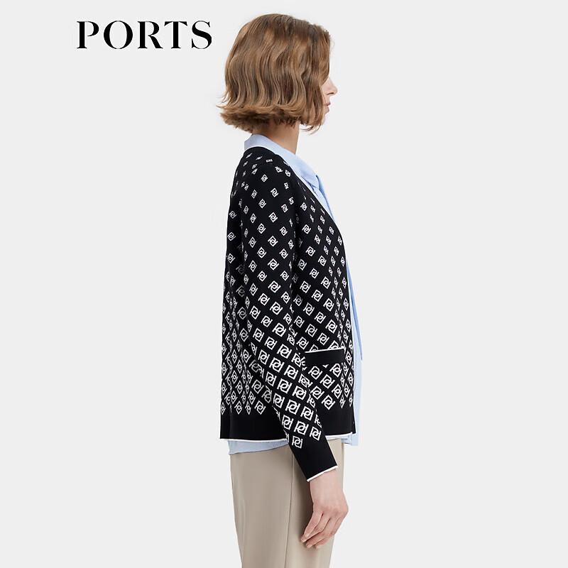 Ports Women's Gradient Logo Jacquard Knit Cardigan