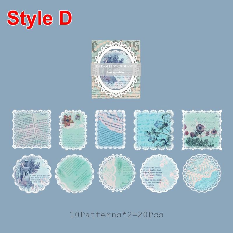 

Новинка, 20 шт./компл., винтажные цветы, украшения для скрапбукинга, бумага, дневник, сделай сам, журнальный альбом, канцелярские принадлежности LXY D