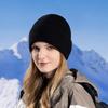 Winter Unisex Hat Knitted Thick Stretchy Piled Hat Solid Color Ear Warm Daily Wear Cap Outdoor Skiing Skating Headwea