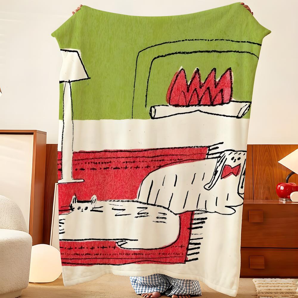 Craft I-icocrafts Throw Flannel Throw Blanket, Lightweight Cozy, Durable Washable Cute Cool