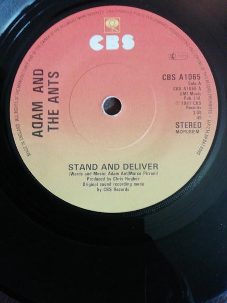 

7-дюймовая пластинка ADAM & THE ANTS - Stand & Deliver! CBSA1065 CBS 1981 UK Rock б/у