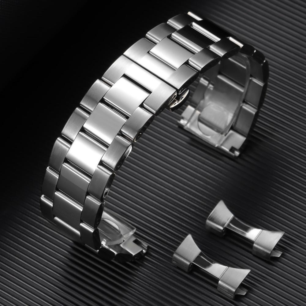Chiusura a farfalla Cinturino in acciaio inossidabile per Tissot Cinturino per orologio 20mm 22mm Braccialetto universale 12 14 16 18 24mm Argento Braccialetto solido