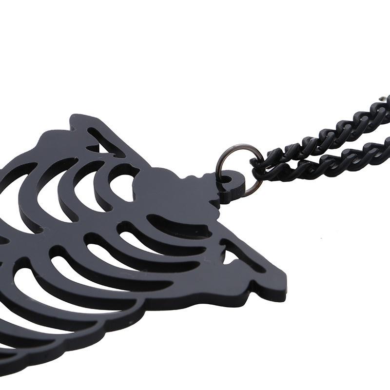 Women Fashion Pendant Necklace Sweater Chain Trendy Jewelry Skeleton Statement Necklace