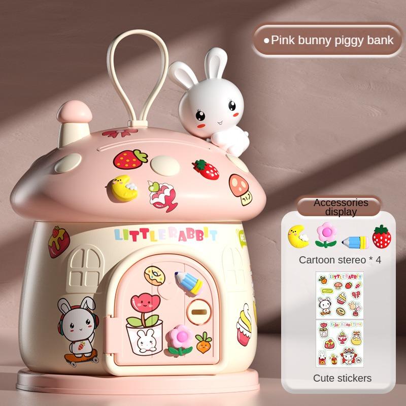 Tirelire en forme de champignon mignon pour enfants, autocollants 3D pour décorations de bureau créatives, cadeaux de protection des clés pour enfants