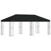 Paviljoen met Zijwanden 6 x 3 m Zwart Polyester en Staal