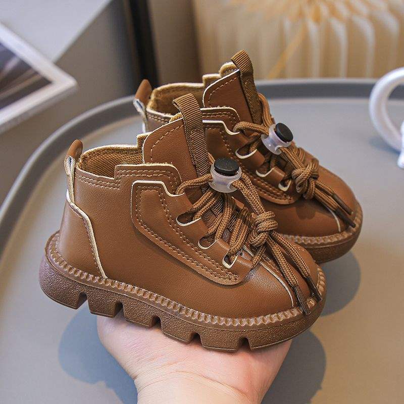 

Хлопковая обувь для девочек Новая детская хлопковая обувь Хлопковые ботинки для мальчиков Утепленные флисом детские ботинки для малышей Теплые зимние ботинки 22 yards inner length 14 cm