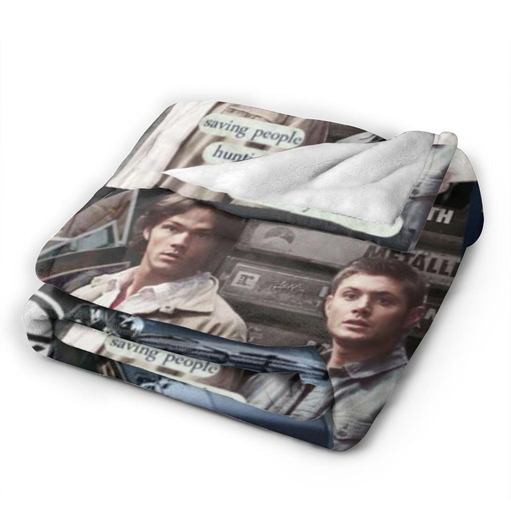 Supernatural Dean Winchester Sam Blanket Super Soft Warm Throw Blankets for Sofa 50x60 Inch Multi-size Bedspreads