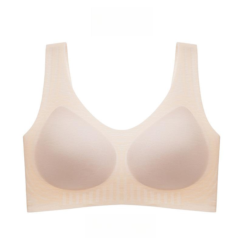 Nahtlose Einteilige Lingerie für Damen in Übergröße Dünner und Atmungsaktiver BH Anti-Hänge Faltbares Accessoire BH ohne Bügel