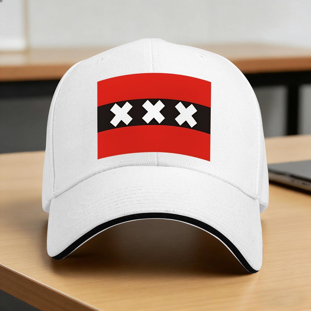 Amsterdam Flag Baseball Cap  Tennis Skate High Quality Hip Hop Hats Unisex Adult Yk Cool Design Snapback Cap