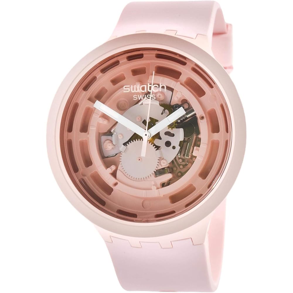 Swatch C-Pink Big Bold Next Watch Pink 43mm Silicone Strap Quartz