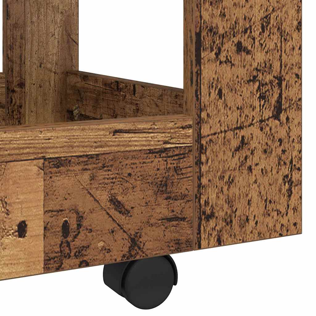Mobile Desk Trolley Reclaimed Wood Look 60 X 45 X 60 Cm Engineered Wood