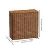 Braided Container Box Reinforced Edges Lidded Storage Bin Iron Frame Dark Brown 452142cm