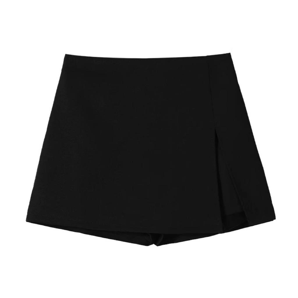 Women's High Waist A-Line Skirt Solid Color Pleated Mini Skirt Casual Pencil Skirt