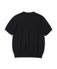 XOX Basic Cool Henley Neck Crop Short Sleeve Knit [Black]
