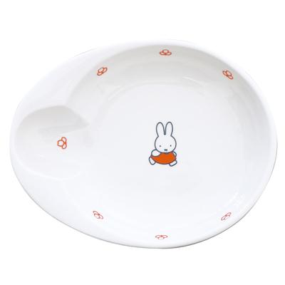 Dick Bruna Universal Design Osanpo Microwave and Dishwasher Made In Product Number 218141 "Miffy" Easy-Scoop Pasta/Curry Plate, Large, 21cm, Series,