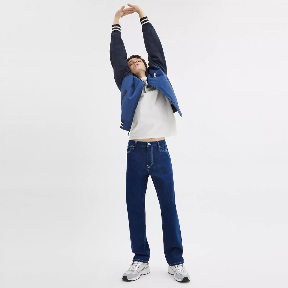 Coach Straight Fit Denim Jeans Dark Wash