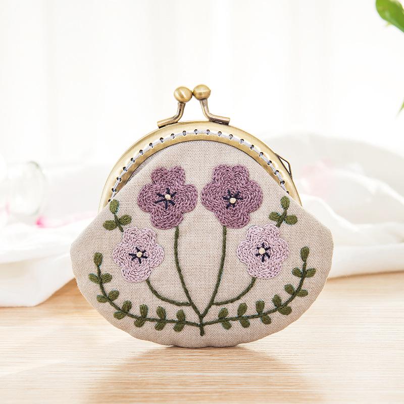 Handmade Suzhou Embroidery 3D Kiss Lock Purse DIY Kit - Ancient Korean Style Coin Bag