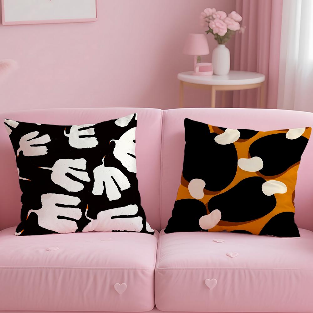 Art Abstract Illustration Cushion Cover Soft Short Plush Double-Sided Printing Home Decor Machine Washable Pillow Case Gift