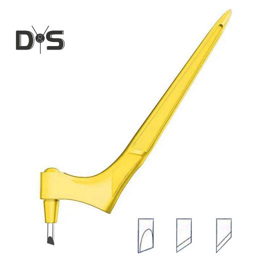 

Ручка для резки поделок с вращающимися на 360 градусов лезвиями, инструмент для художественной резки из нержавеющей стали с 3 сменными лезвиями, резак для трафаретов, скрапбукинга жёлтый