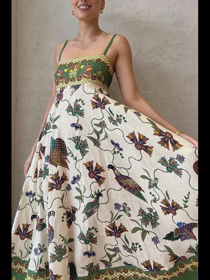 2024 Léto Sexy Dámské Malované Potisk Rozšířené Letní Šaty