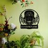 Customizable Skull Metal Sign Surname Outdoor Wall Decor Gift
