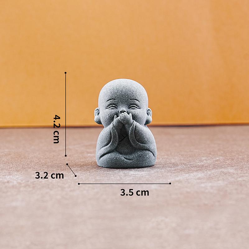 1/4Pcs Home Decor Cute Stone Little Monk Statues With Serene Zen Vibes Ornament For Meditation Space Desk Meaningful Gifts
