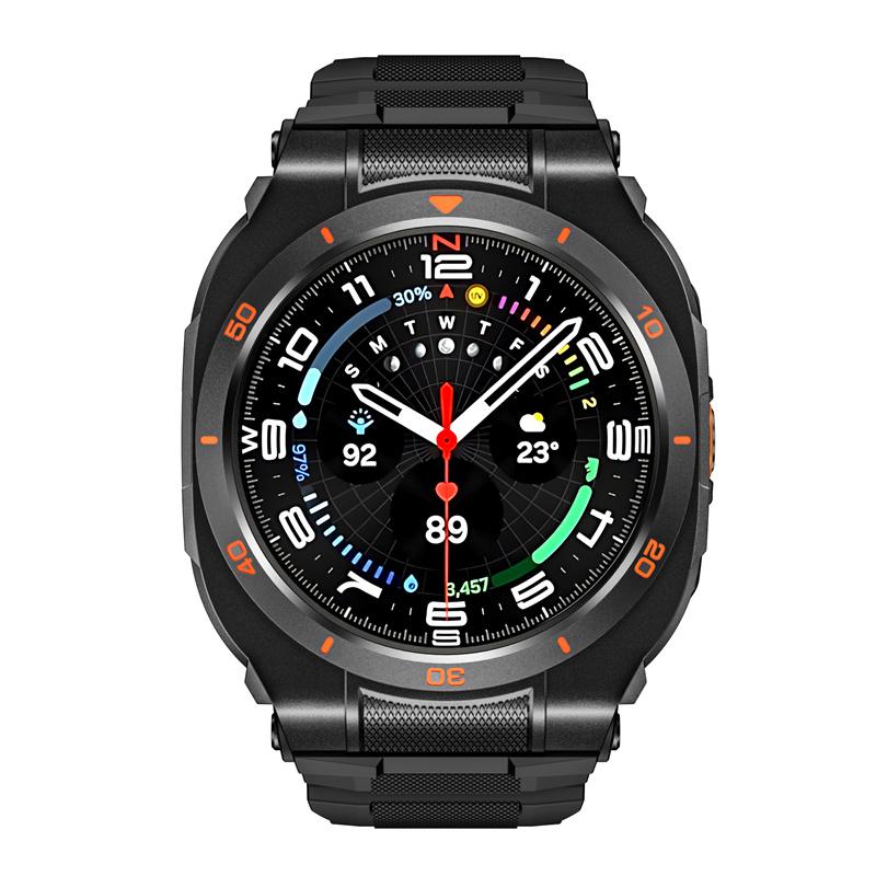 Metal Case+Strap for Samsung Galaxy Watch Ultra 47mm Strap Silicone Breathable Strap Replacement Band for Samsung Galaxy Ultra 2025/2024 Correa