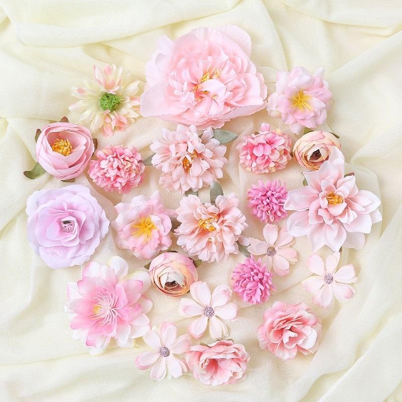 Artificial Flowers Rose Fake Flowers Head for Home Decor Wedding Bouquet Decoration Party Supplies Craft Gifts Garland Accessory
