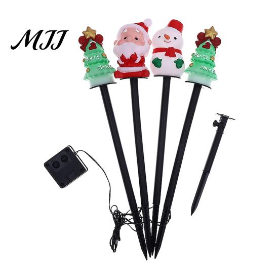 Outdoor Seasonal Atmosphere Lights Christmas Solar Stake Lights, Santa Snowman Tree Figurine Lawn Warm White LED Garden Ornaments Waterproof for